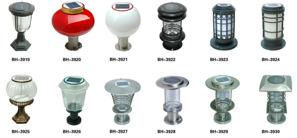 BH-3919 to BH-3930 Solar Garden Light Series – Decorative Outdoor Solar-Powered Illumination Fixtures
